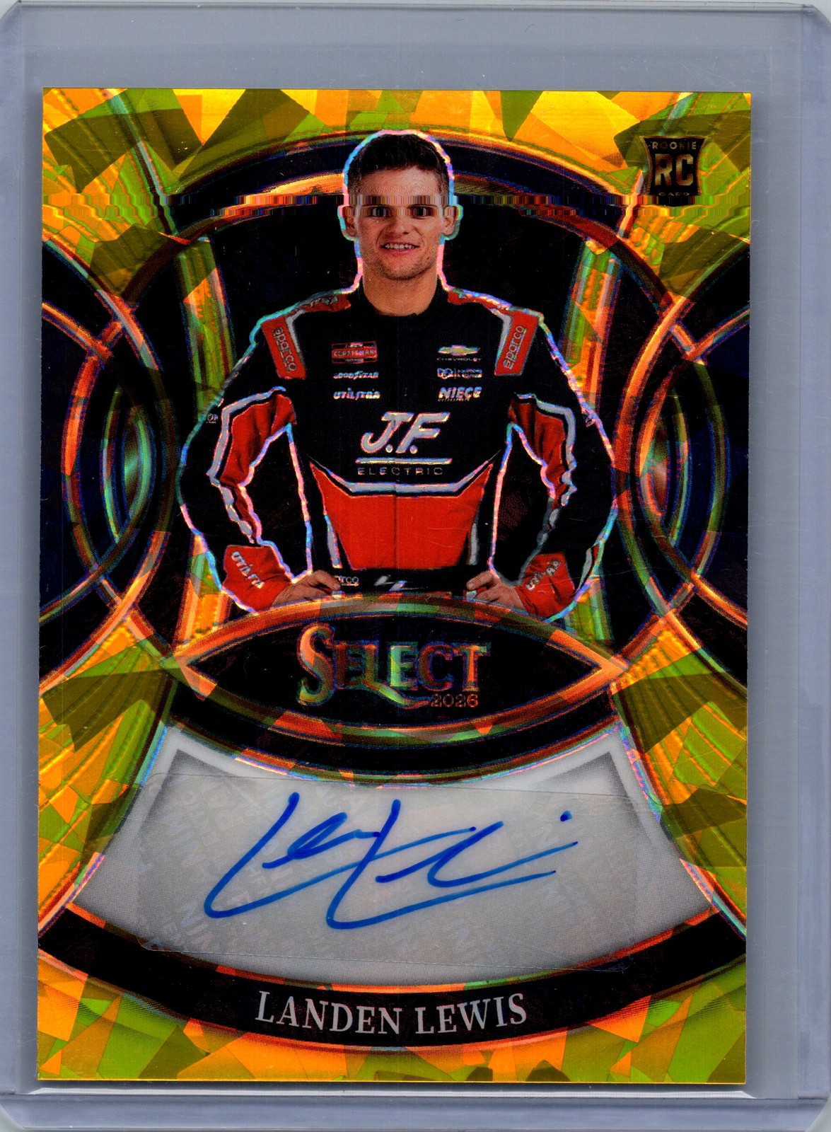 2026 Panini Select #S-LLS Landen Lewis Signatures Gold Ice Prizms #/10