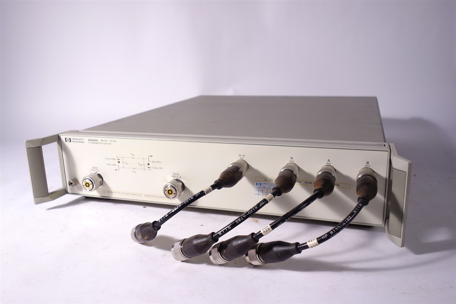HP Agilent 85046A S-Parameter Test Set 50 Ohm, 300 kHz to 3 GHz + Cables 