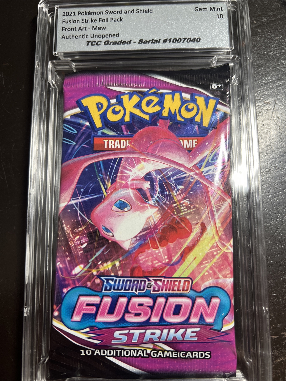 2021 Pokemon Fusion Strike Foil Pack Mew Art TCC Graded Gem Mint 10