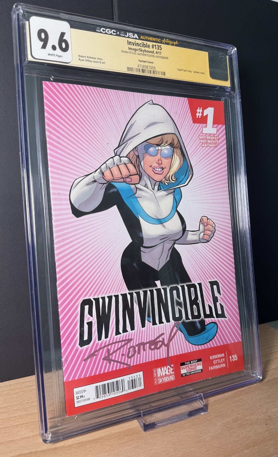 Invincible #135 CGC JSA 9.6 Ryan Ottley Signed April Fools Variant 2017