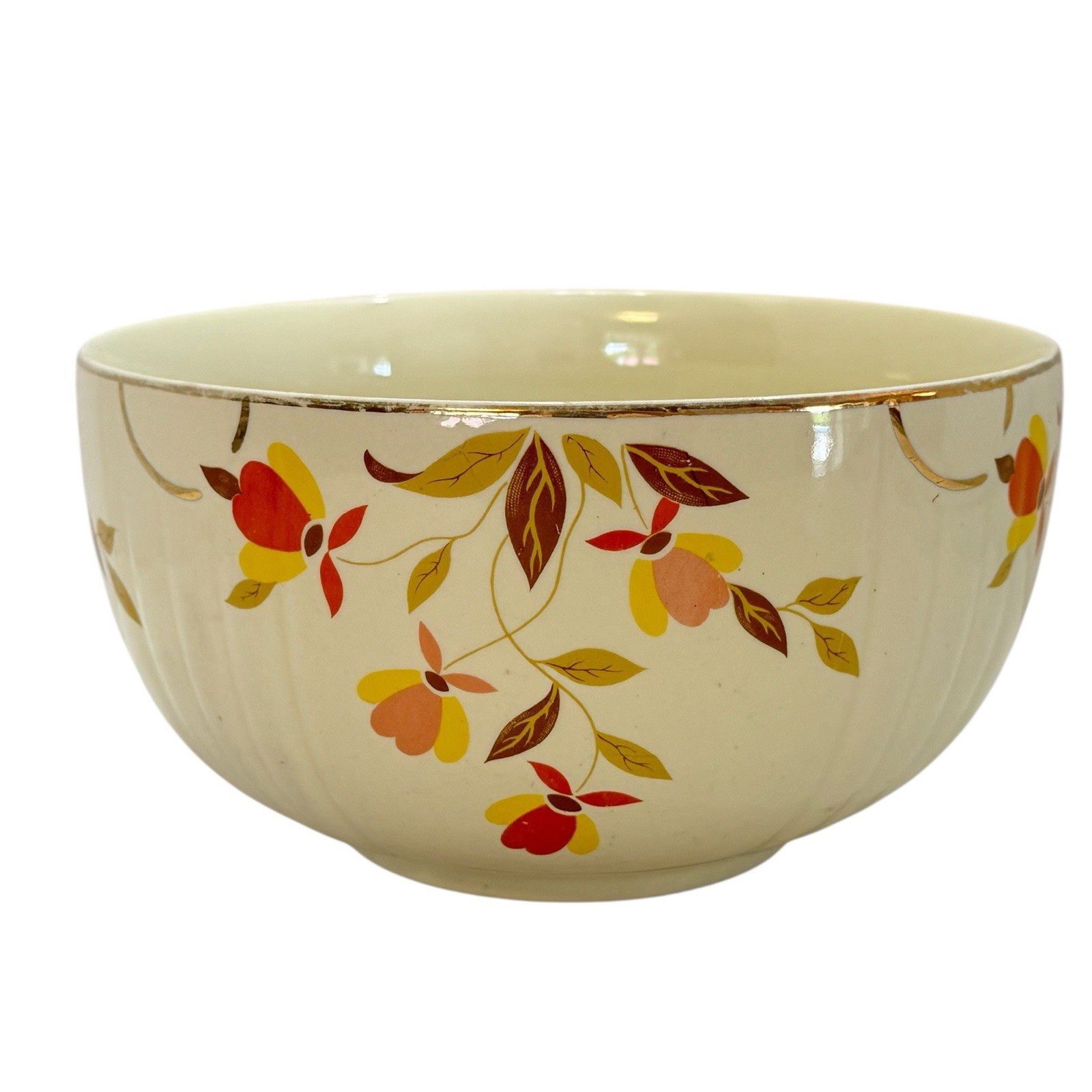 Vintage Hall\'s Superior Quality Kitchenware Autumn Leaf Bowl Jewel 7.5 inch