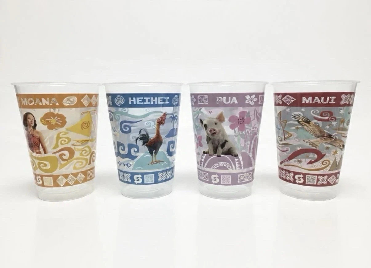 Disney Moana 2 Subway Collector Cup Complete Set of 4 w/ Lids NEW