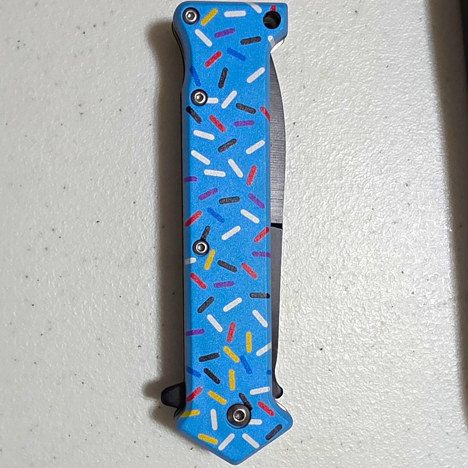 Kershaw KS1024BIC Pocketknife Blue Sprinkle Aluminum Handle Tanto SS Liner Kershaw KS1024BIC Pocketknife Blue Sprinkle Aluminum Handle Tanto SS Liner