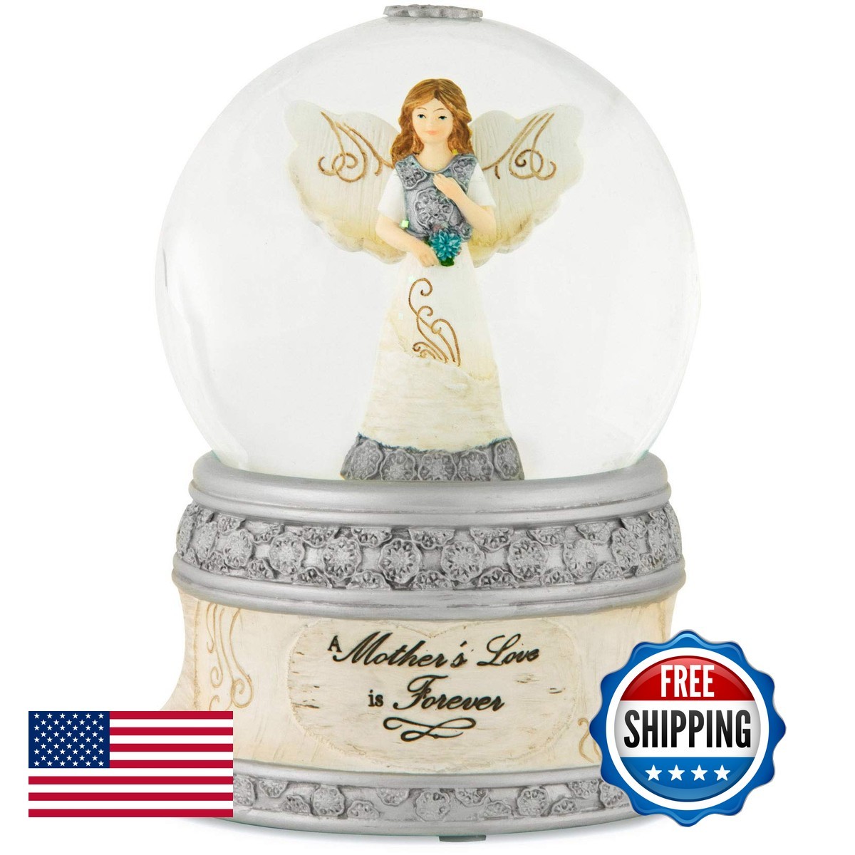 Pavilion Gift Company Elements 82329 100mm Musical Water Globe Angel Figurine Pavilion Gift Company Elements 82329 100mm Musical Water Globe Angel Figurine