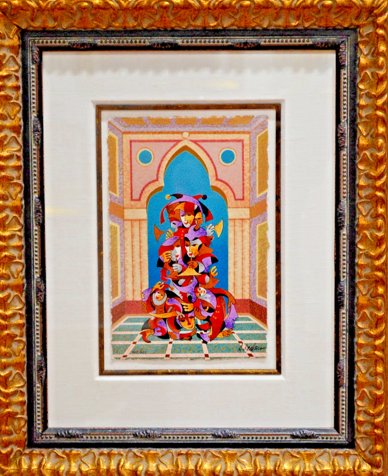 Anatole Krasnyansky, Offset Lithograph, Framed  Hand Signed.