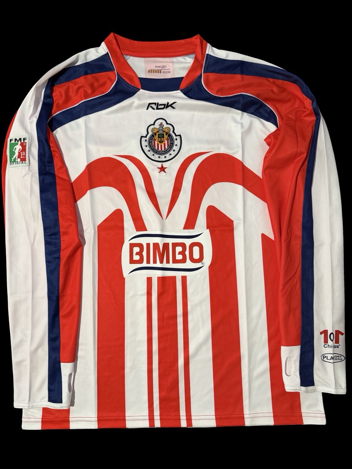 Chivas Guadalajara Reebok Long Sleeve Jersey  FMF Mens Large Mexico