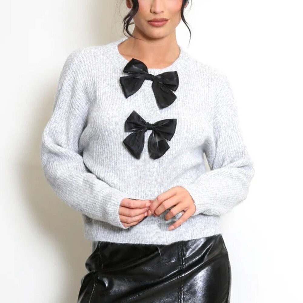 Rachel Zoe Velvet Bow Cardigan Rachel Zoe Velvet Bow Cardigan