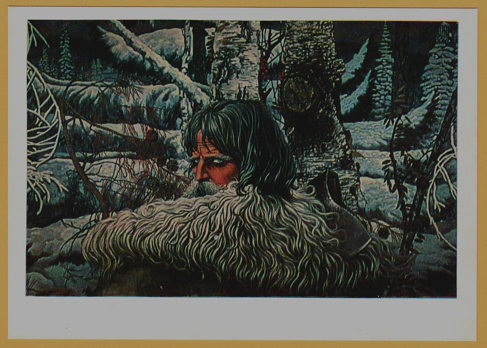 1981 Northern Eagle Russian Epic Slavic Hunter Winter ART VASILIEV USSR Postcard