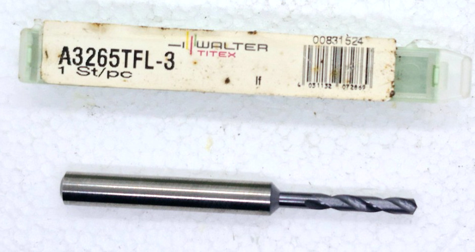 Walter Titex A3265TFL-3mm Solid Carbide Twist Drill