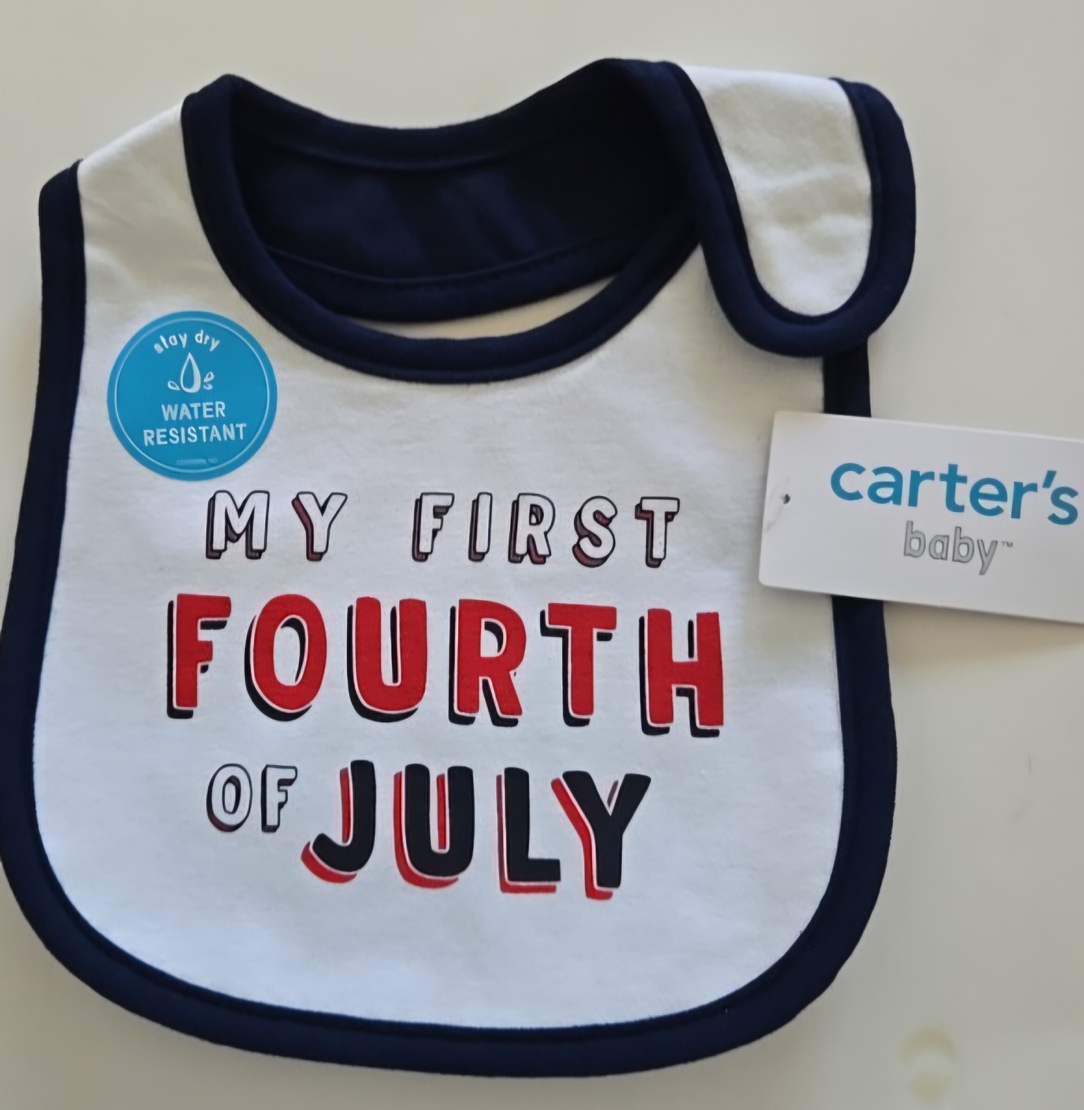 Carter\'s My First Fourth of July Baby Bib NWT Carter\'s My First Fourth of July Baby Bib NWT
