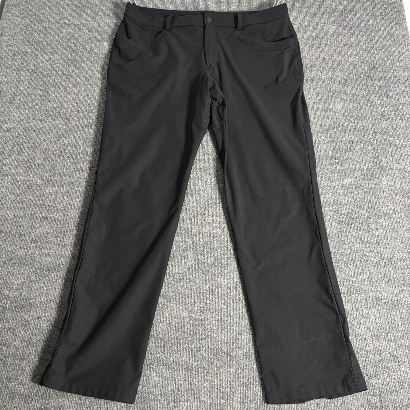 Lululemon ABC Pants Mens 38 Black Classic Straight Leg Technical Trousers