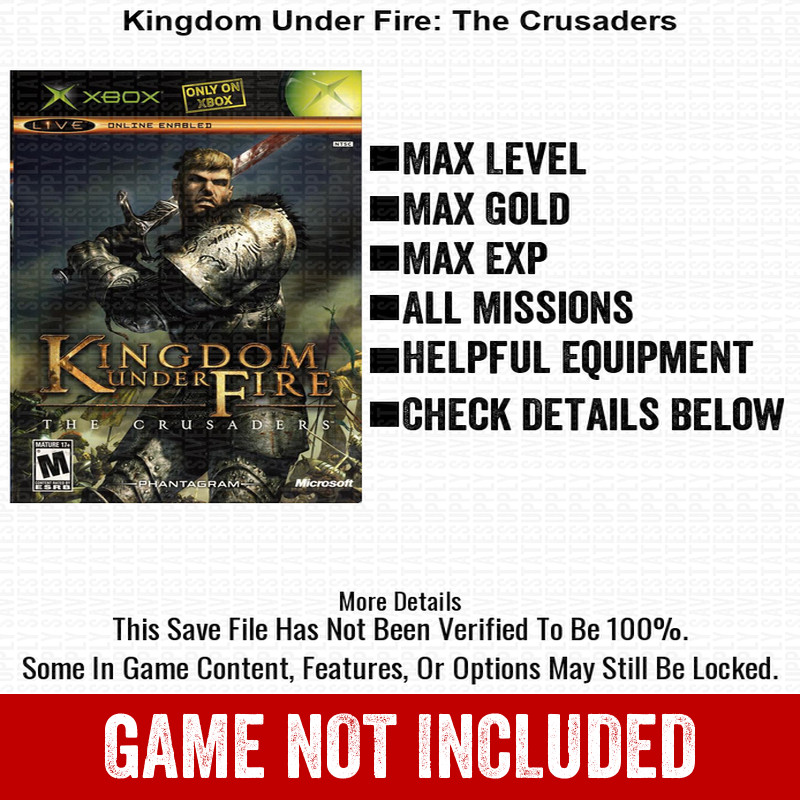 Kingdom Under Fire The Crusaders 100% Unlocked All Items Xbox USB Save