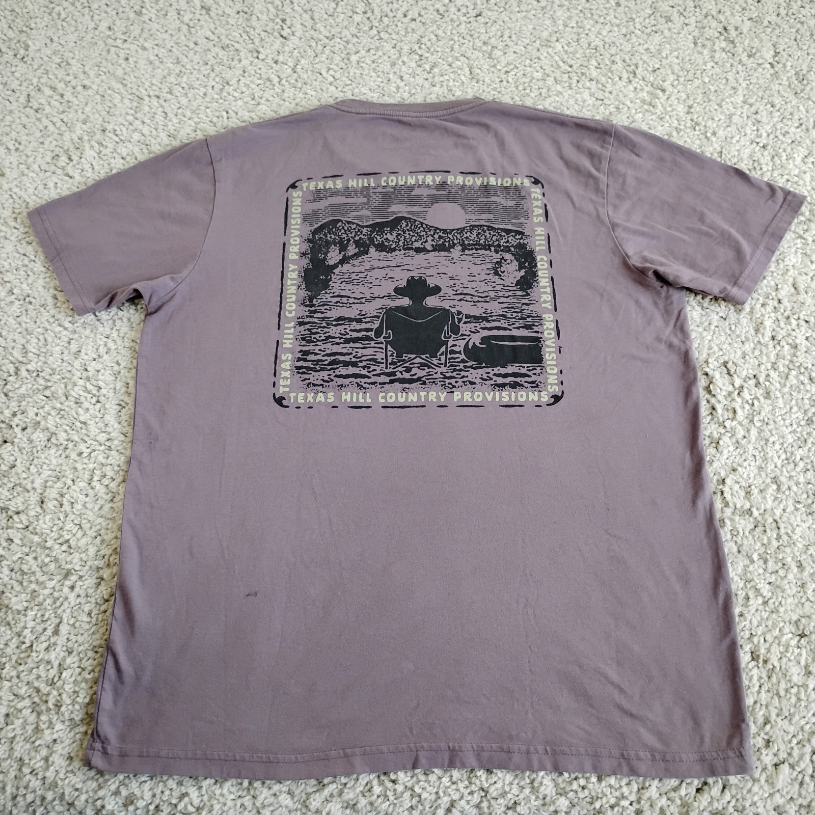 Texas Hill Country Provisions Shirt Mens Large Purple Cowboy Feather Western Tx