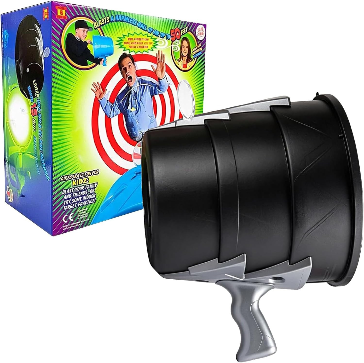 Air Cannon Handheld Bullseye Air Blaster Toy for Adults (A-Grey, 27 * 26)