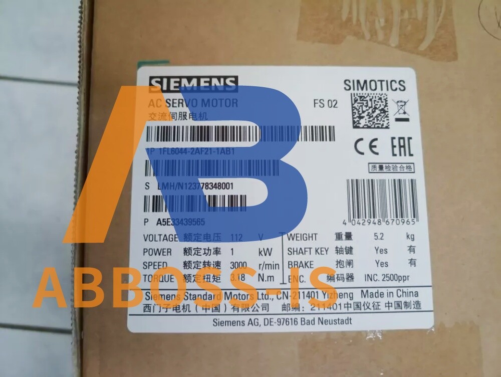 1x 1FL6 044-2AF21-1AB1 New Siemens AC Servo Motor Converter 1FL6044-2AF21-1AB1 1x 1FL6 044-2AF21-1AB1 New Siemens AC Servo Motor Converter 1FL6044-2AF21-1AB1