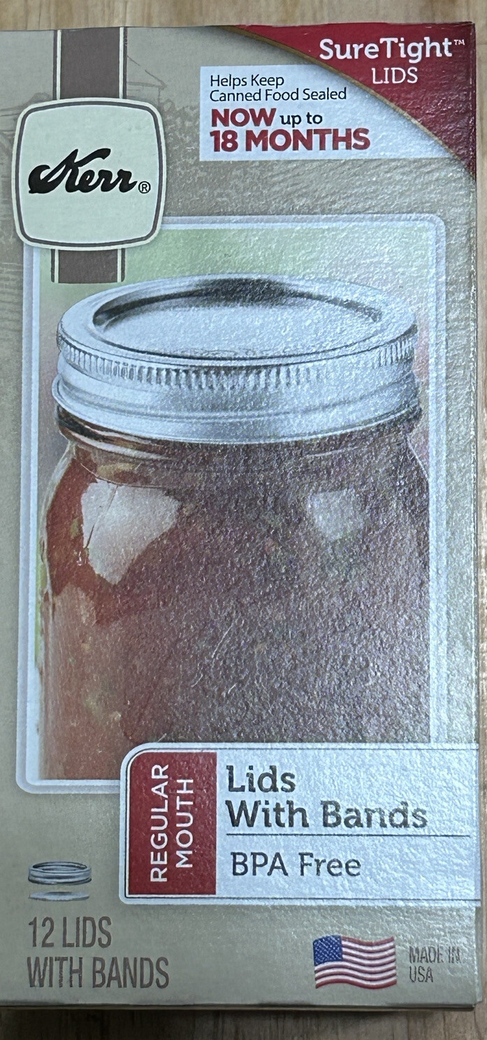 Lot 4 BOXES KERR  Regular Canning Jar 12 Lids and Rings NEW SEALED 48 Lids Total