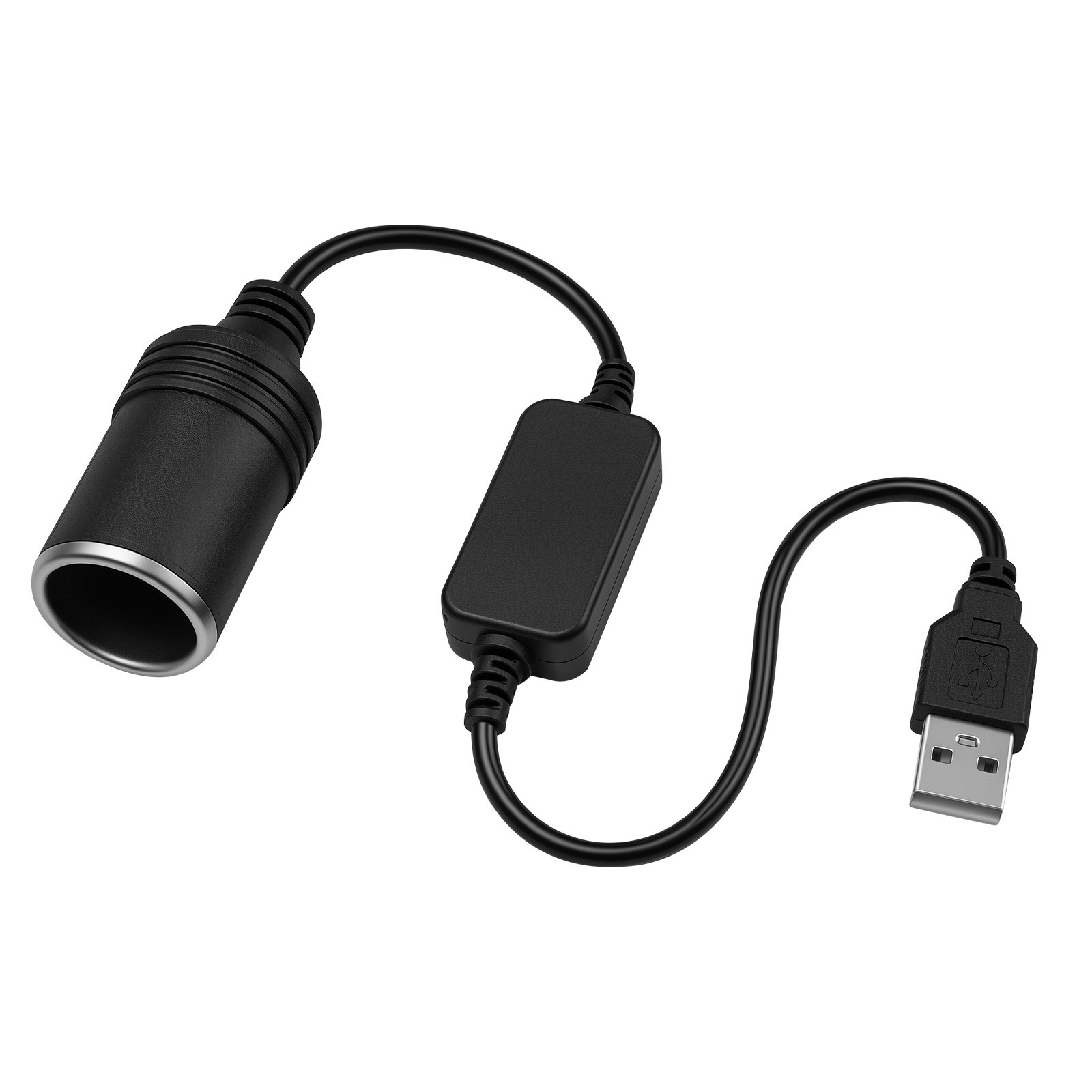 5V USB to 12V Car Cigarette Lighter Socket Adapter, Power Bank Converter for Car