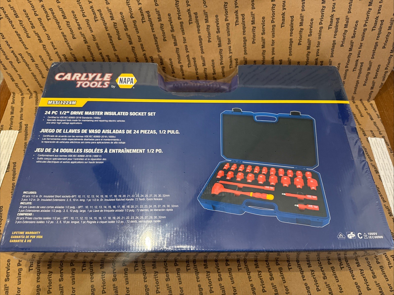 NEW NAPA Carlyle Tools 24pc Insulated Master Socket Ratchet Set, Metric 10-32mm