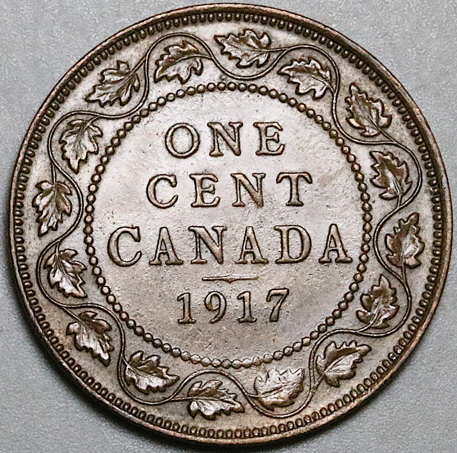 1917 Canada George V 1 Cent UNC WWI Coin (25101804R)