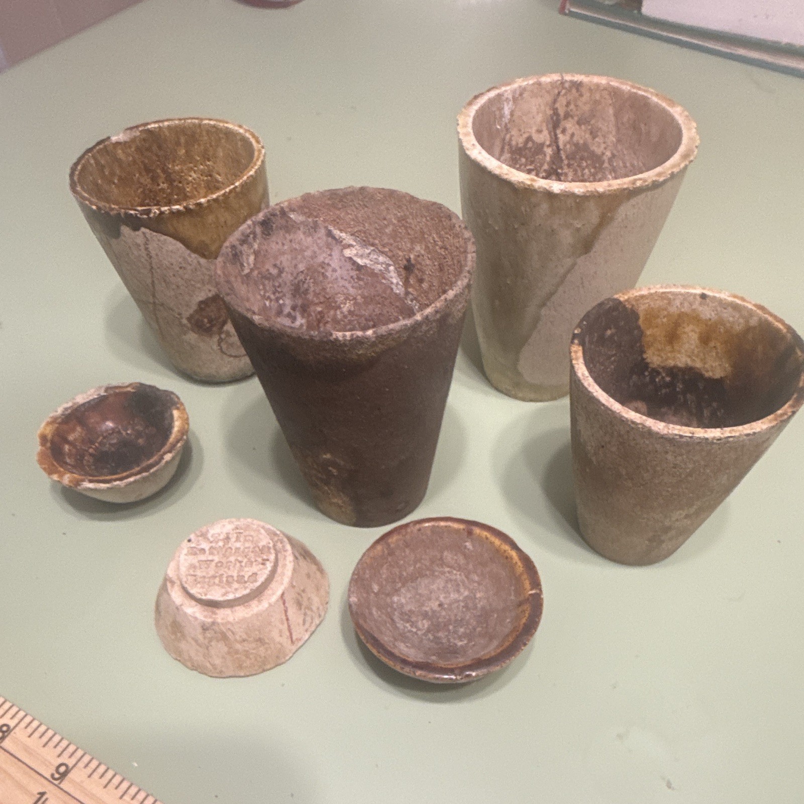 Antique battersea works England Smelting crucible late 1800s early 1900s lot 7 Antique battersea works England Smelting crucible late 1800s early 1900s lot 7