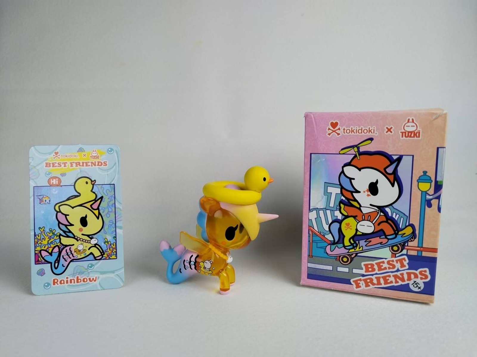 Tokidoki x TUZKI Best Friends Rainbow Mermaid Figure w/ Card