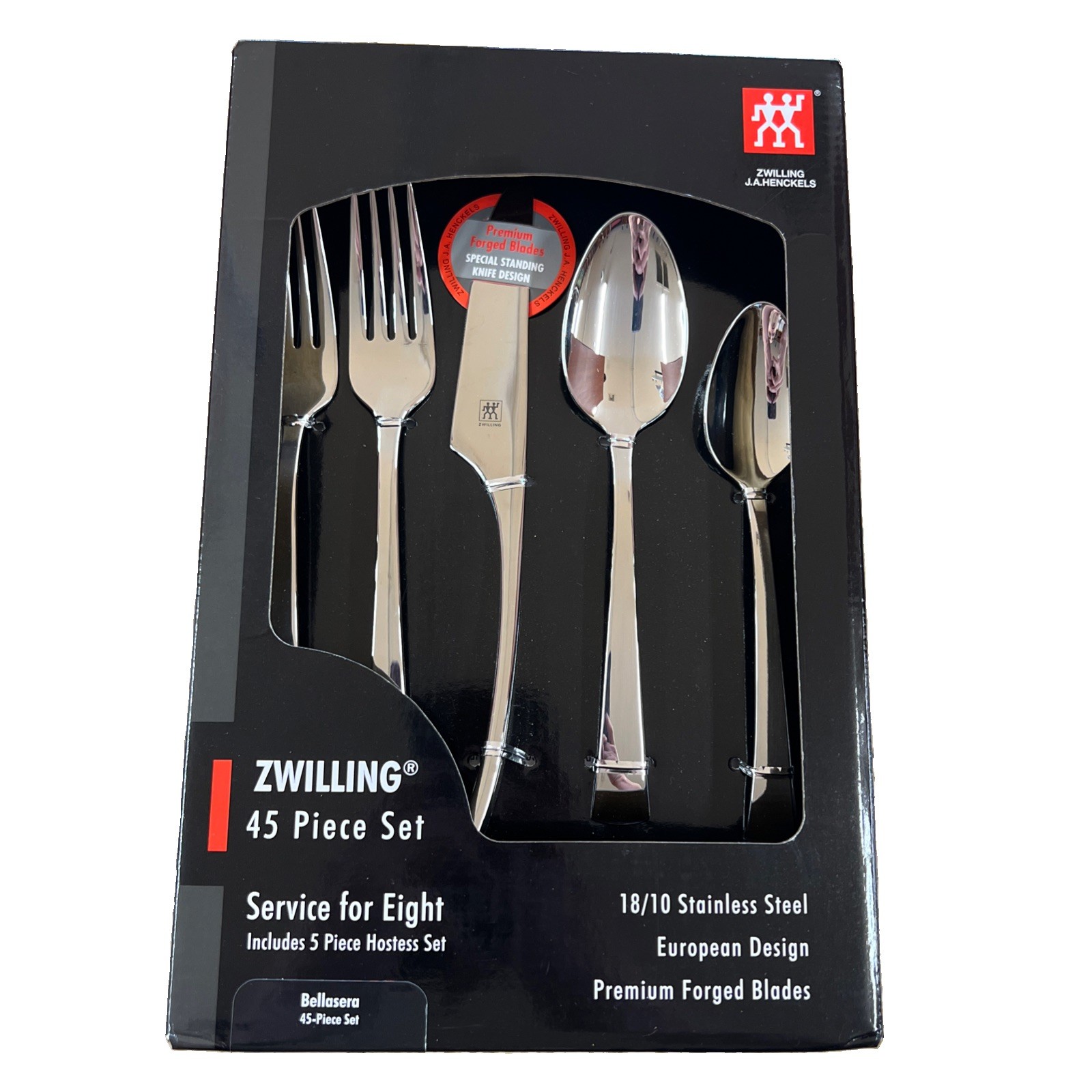 Zwilling J.A. Henckels Twin Brand Bellasera 45 Piece Flatware Set - NEW IN BOX Zwilling J.A. Henckels Twin Brand Bellasera 45 Piece Flatware Set - NEW IN BOX