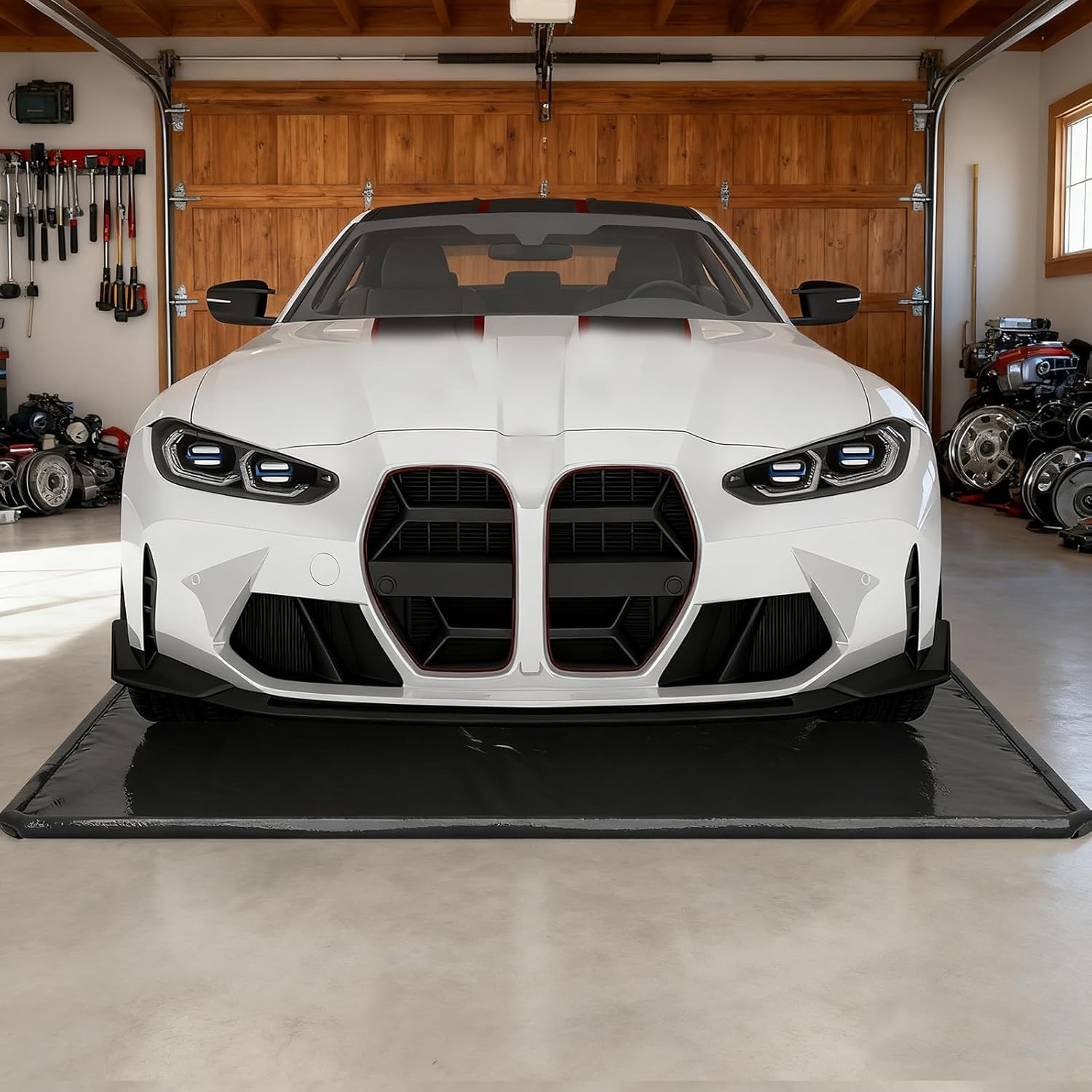 NAIZEA Garage Containment Mat Non-Slip PVC Waterproof Garage Floor Mat For Car