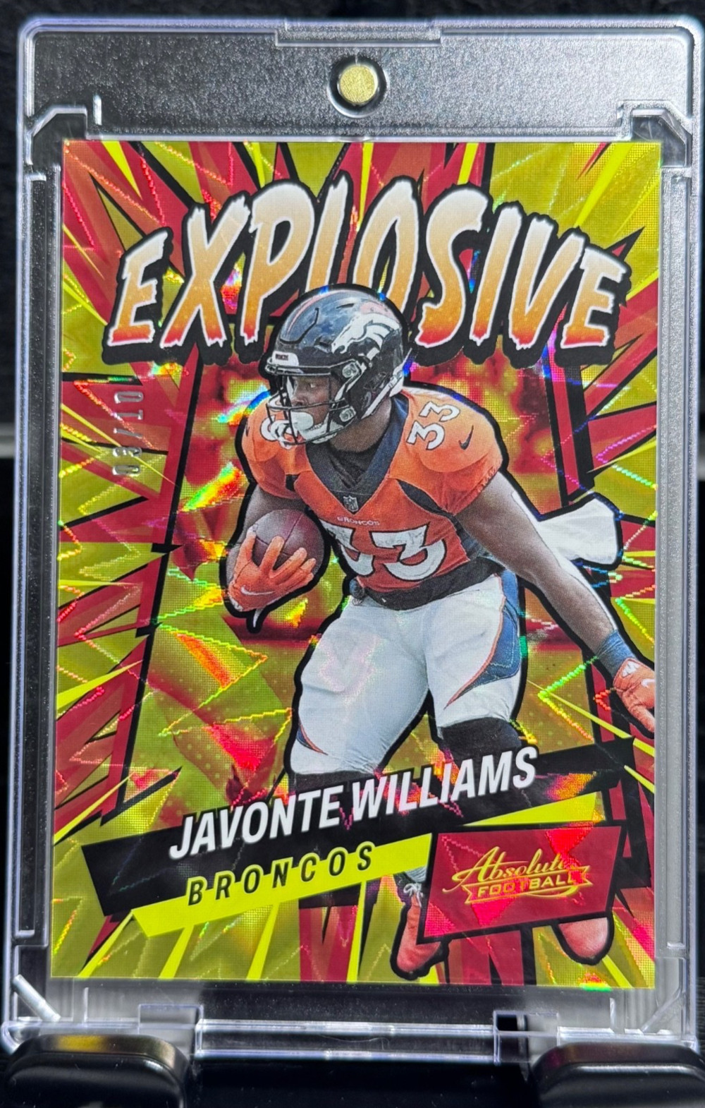 2022 Panini Absolute Explosive Gold /10 Javonte Williams SSP E22 2022 Panini Absolute Explosive Gold /10 Javonte Williams SSP E22