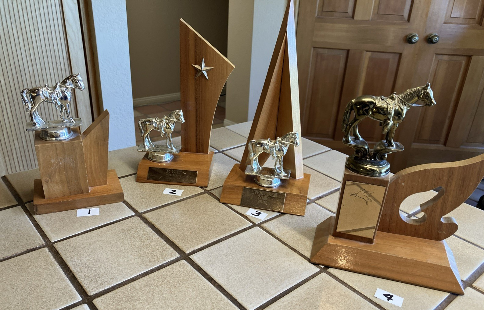 VTG 1960s MCM Wood & Metal Horse Trophy ~ 4 styles available ~ YOU CHOOSE ITEM