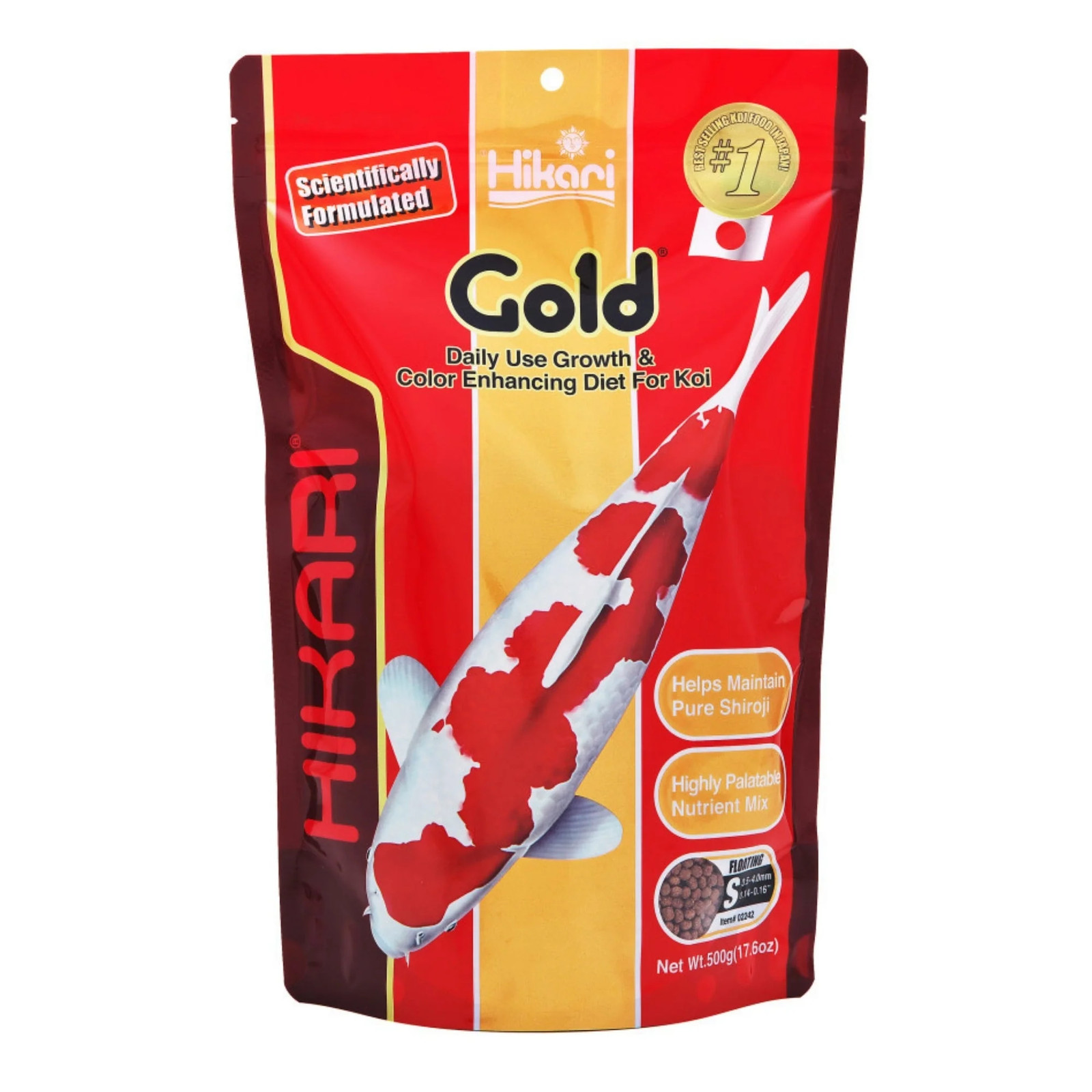 Hikari USA Gold Color Enhancing Pellet Fish Food for Koi and Pond Fishes