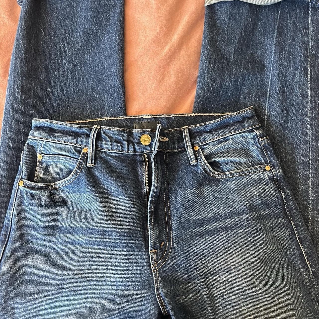 The checkerboard duster flood cuff Mother denim jeans in bunny hop The checkerboard duster flood cuff Mother denim jeans in bunny hop