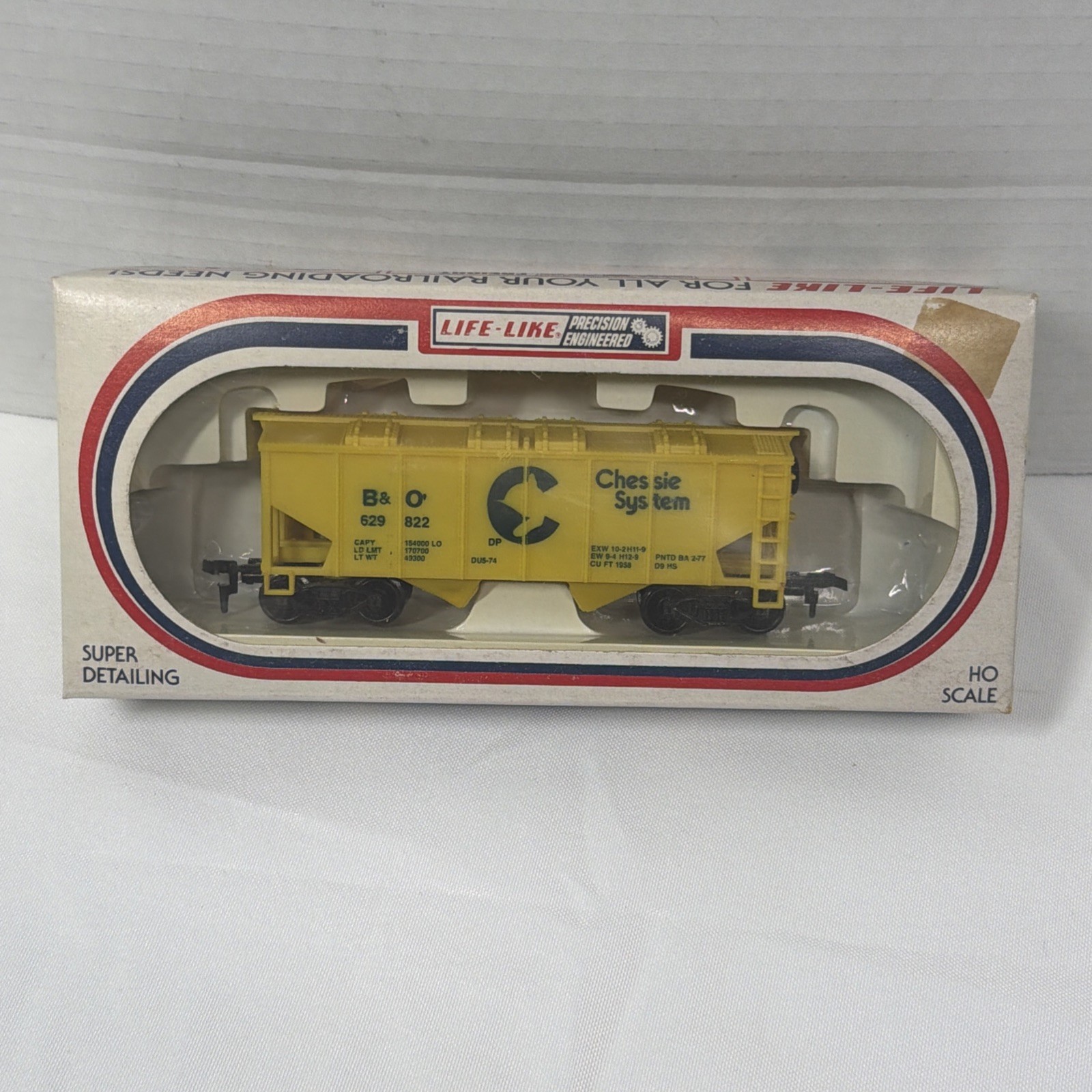 Vintage Life-Like HO Covered 2-Bay Hopper Chessie System B&O #629822