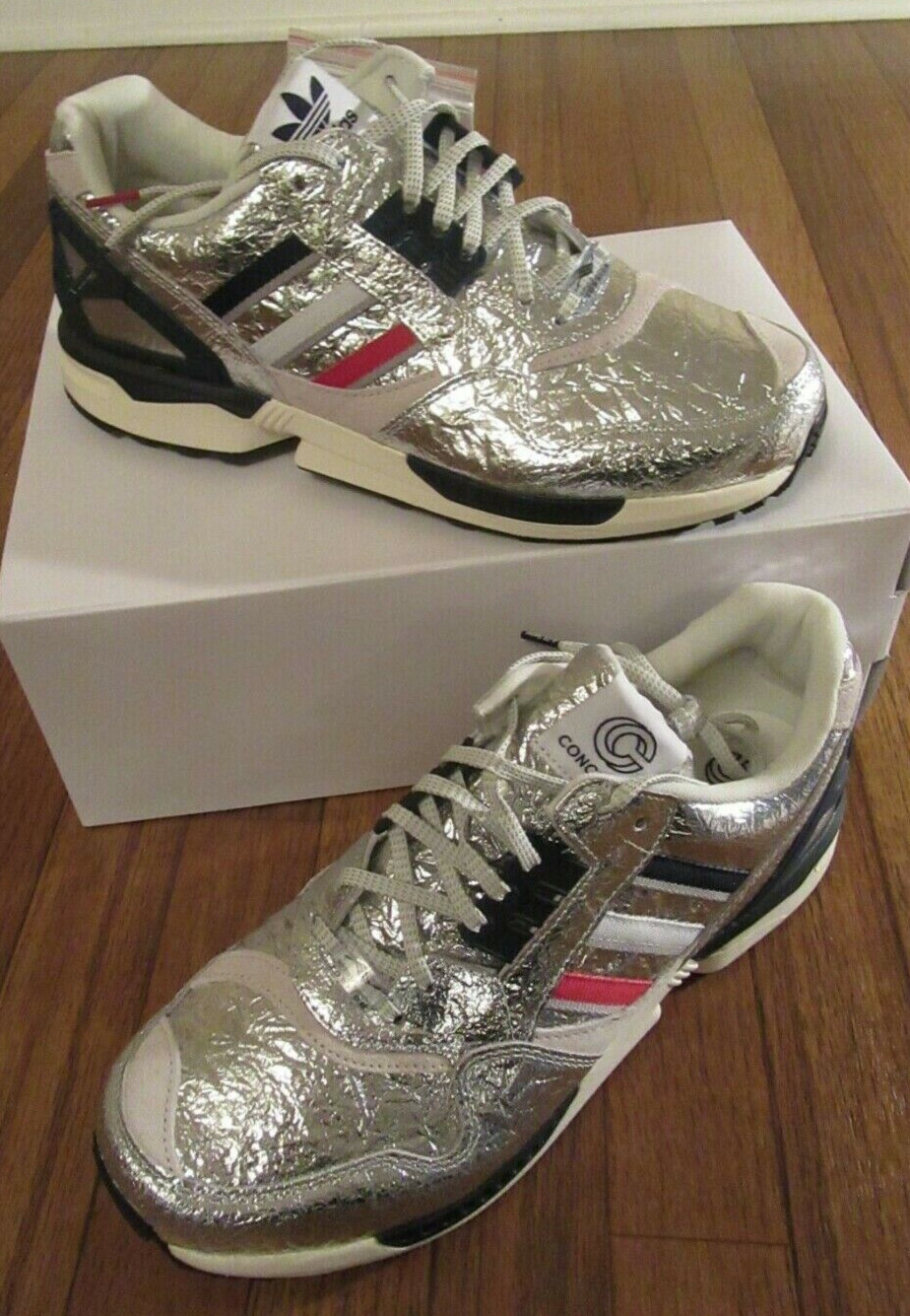 Adidas Concepts ZX 9000 Size 11 Silver Metallic Foil FX9966 NIB Boston Marathon 