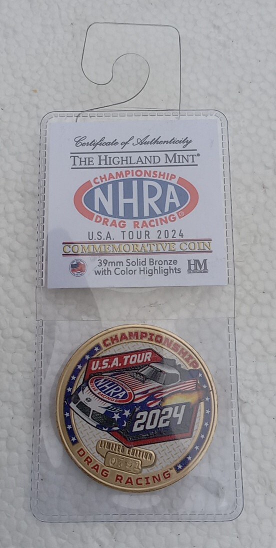The Highland Mint NHRA Championship Drag Racing U.S.A. Tour 2024 Coin 