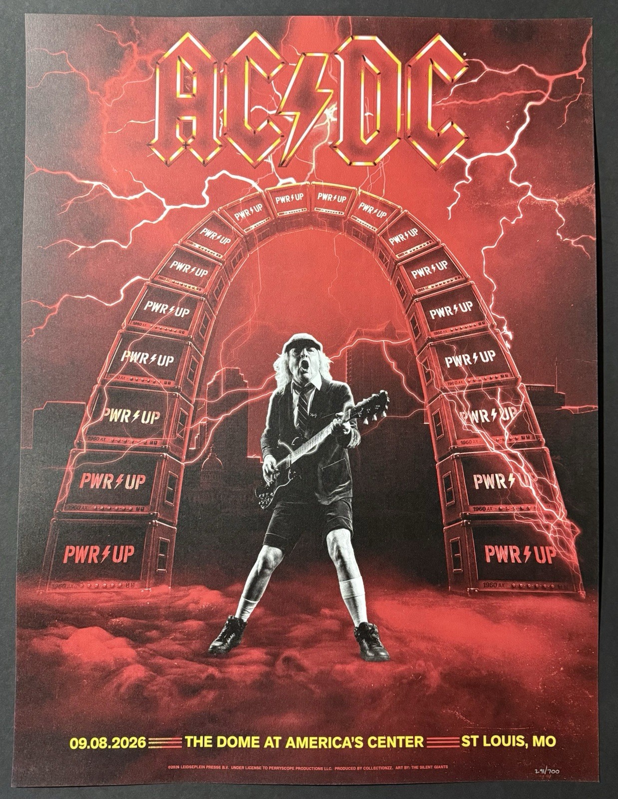 AC/DC SAINT LOUIS OFFICIAL POSTER # 291 / 700 SEPT 8 2026 ST. SILENT GIANTS