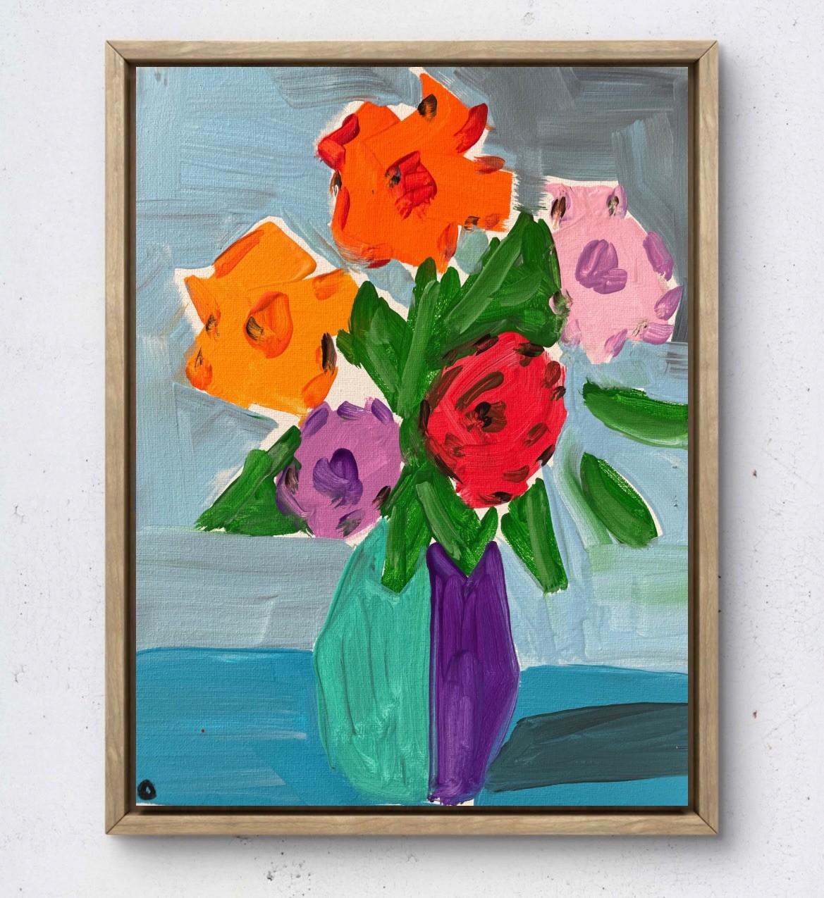 OMAN Original Colorful Botanical Painting 11x14 Vibrant Bouquet Canvas Wall Art OMAN Original Colorful Botanical Painting 11x14 Vibrant Bouquet Canvas Wall Art
