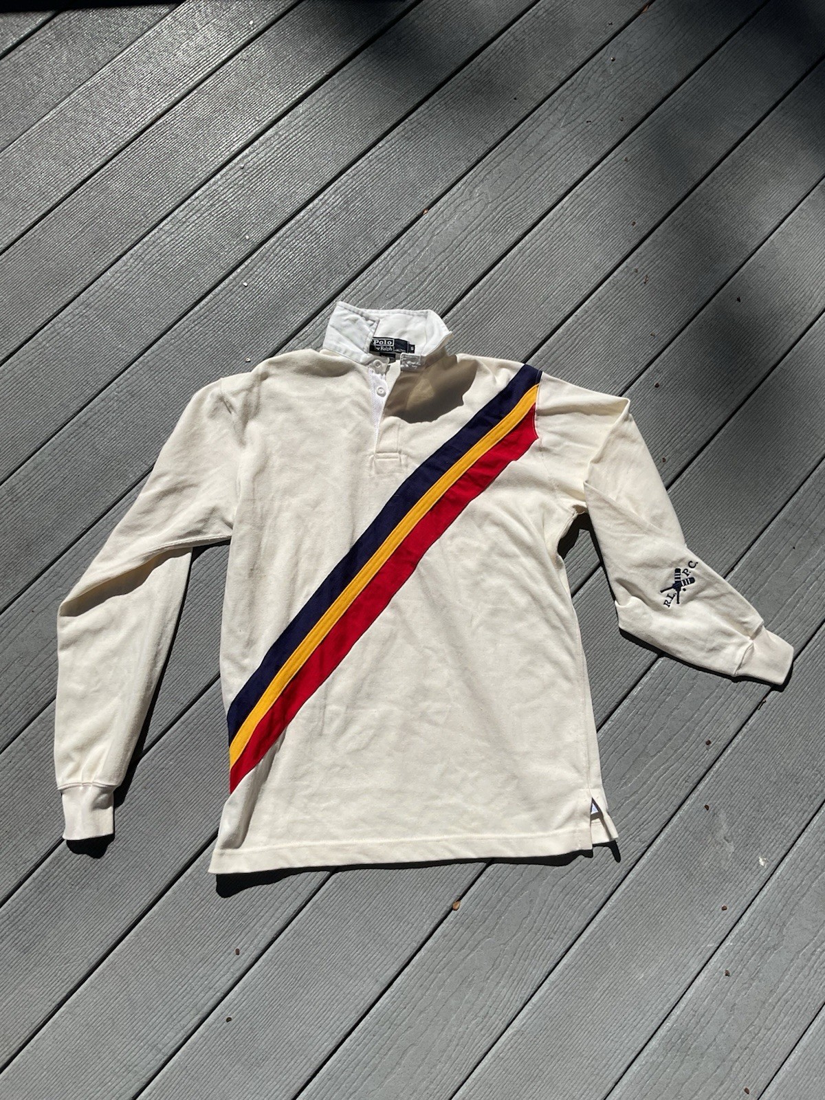 Vintage Ralph Lauren Polo rugby shirt USA Striped S NWOT Long Sleeve 