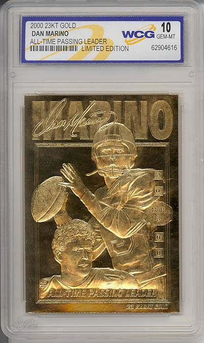 DAN MARINO 2000 23KT Gold Card NFL All-Time Passing Leader Graded GEM MINT 10