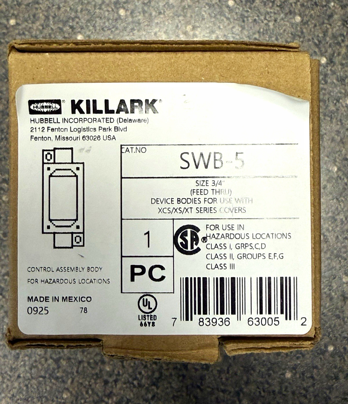 Killark SWB-5 Feed-Thru Device Body for Hazardous Location, 1 Pack Killark SWB-5 Feed-Thru Device Body for Hazardous Location, 1 Pack