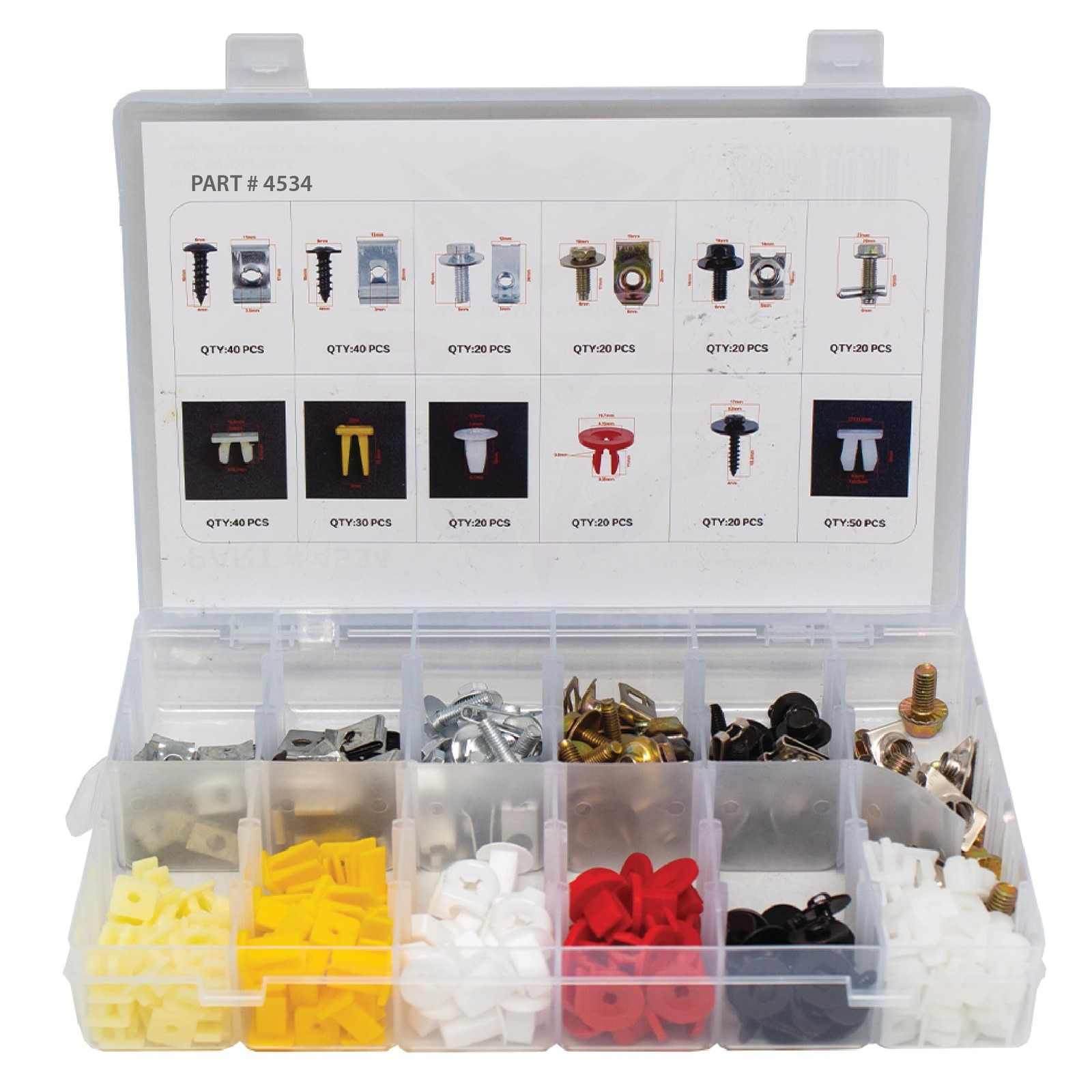 Lauco 340pcs Nylon Grommet Nuts and Screws Assortment for Automotive Body
