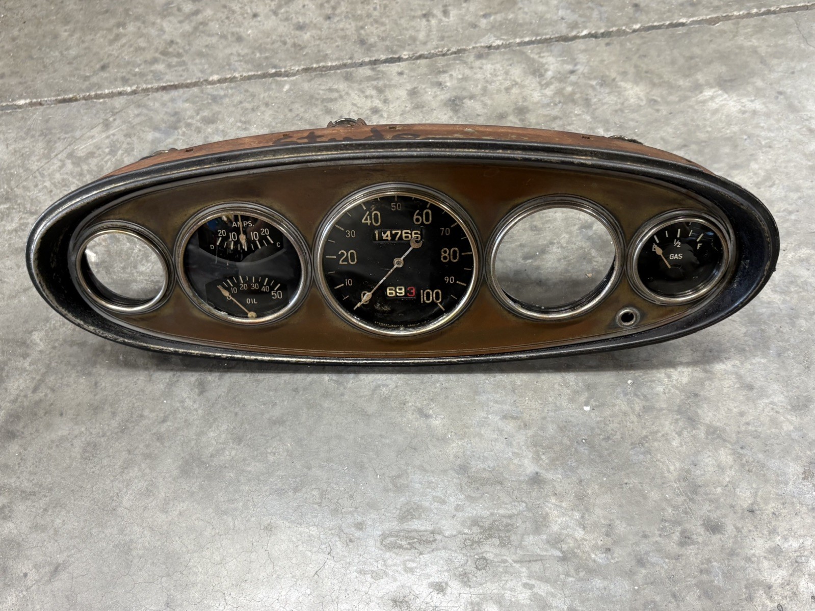 Vintage Studebaker Gauge Panel Dash STEWART WARNER HOTROD TROG MODEL A Speedo