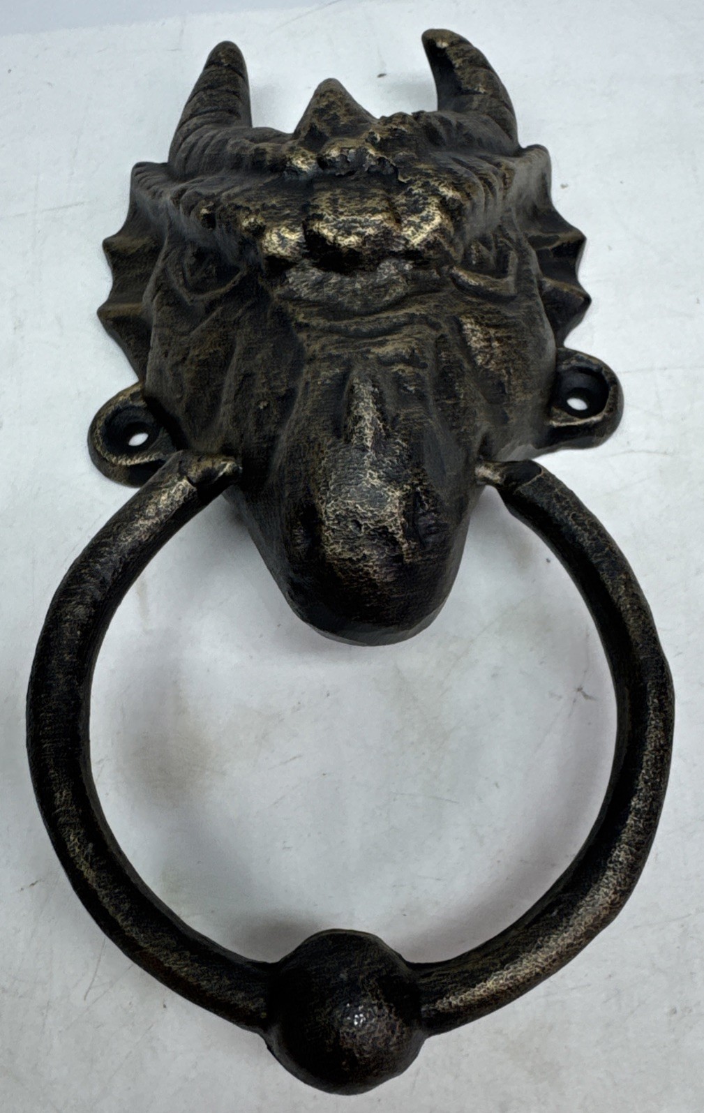 Toscano Dragon Head Door Knocker Metal Dungeon Medieval Gothic