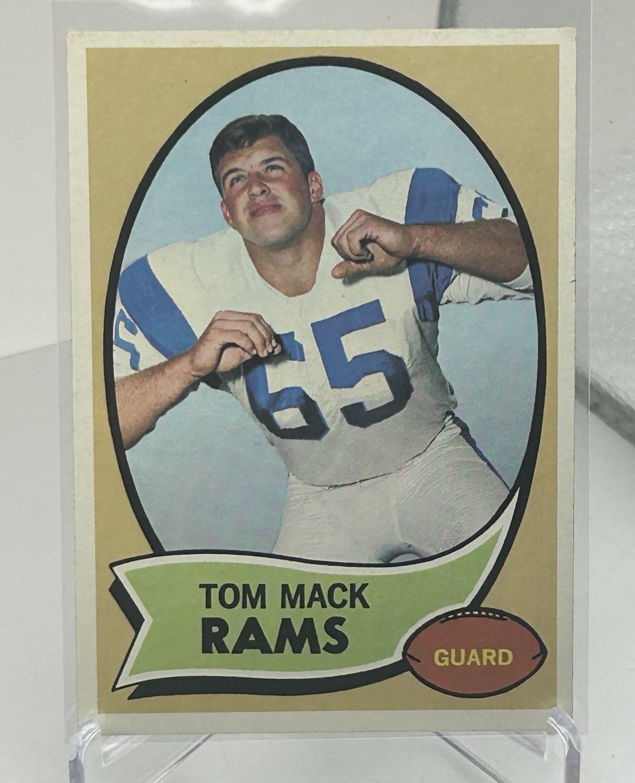 1970 Topps - Tom Mack #151 (RC) Los Angeles Rams, Vintage, Hall Of Fame. EX+