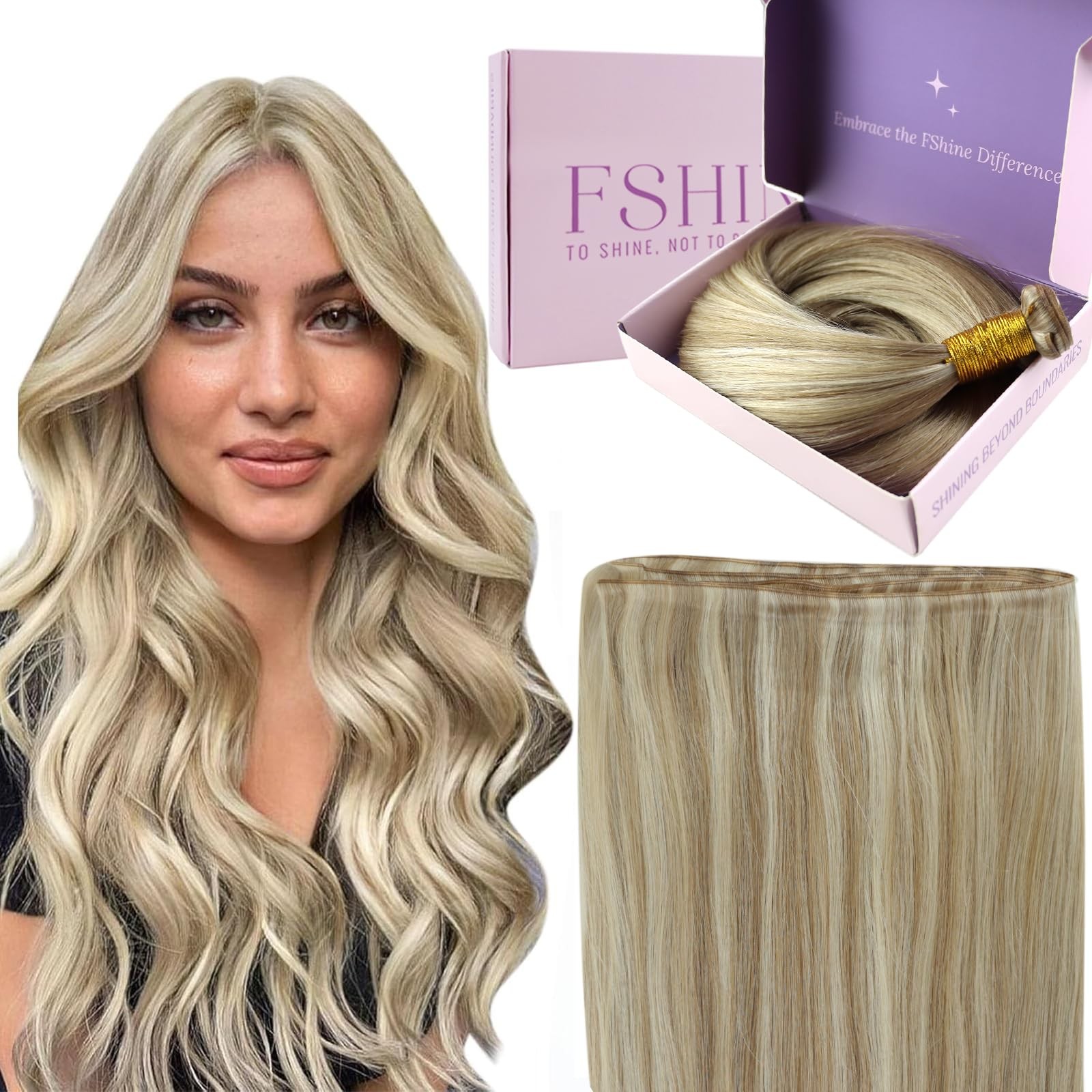 Fshine Hair Extensions Genius Weft, Balayage 60 G 20 Inch, Women