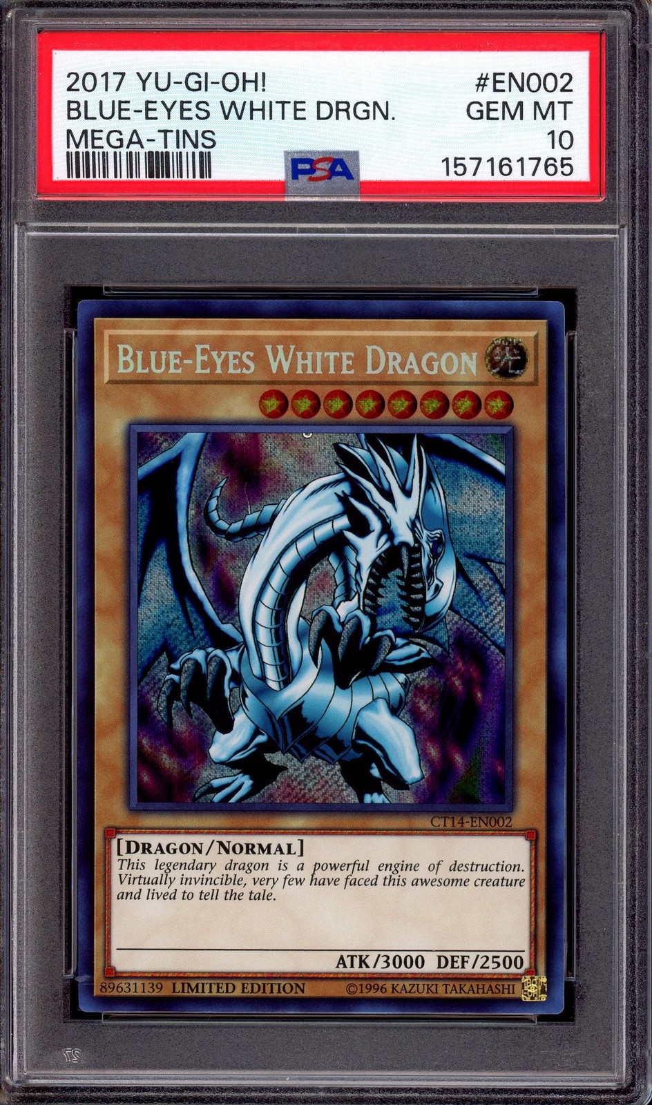 2017 Yu-Gi-Oh Mega-Tins Blue-Eyes White Dragon #EN002 PSA 10 GEM MINT 2017 Yu-Gi-Oh Mega-Tins Blue-Eyes White Dragon #EN002 PSA 10 GEM MINT