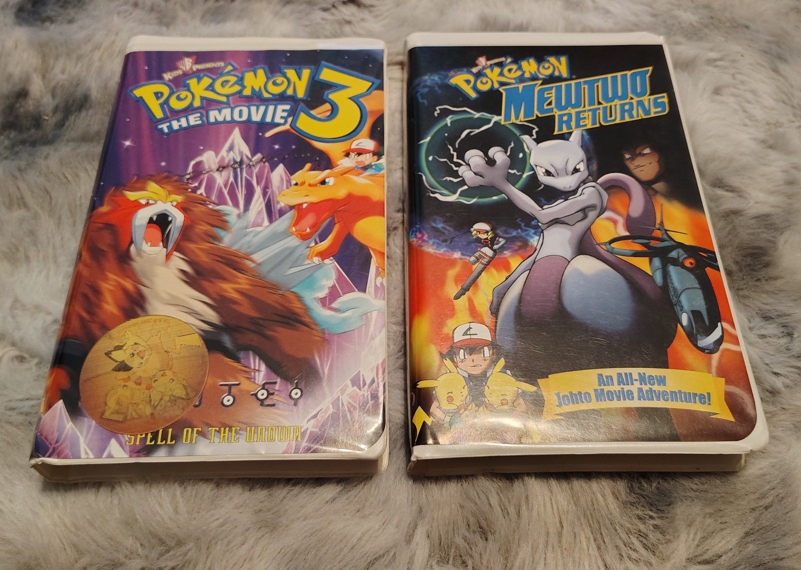 2x Pokémon VHS Tapes: Pokemon The Movie 3 + Mewtwo Returns. (Coin Included.)