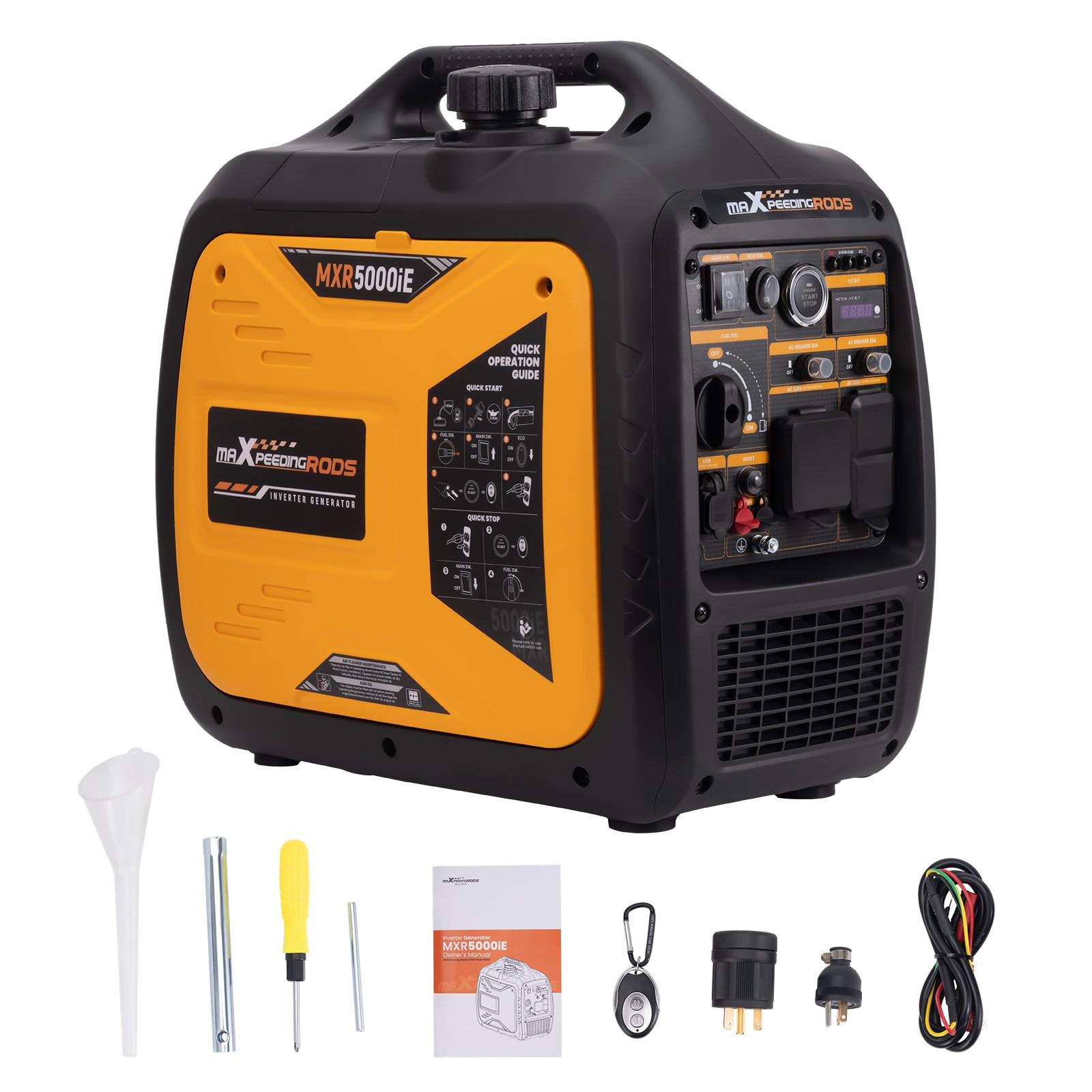 5000W Portable Inverter Generator Gas Powered Quiet for Outdoor  RV Travel