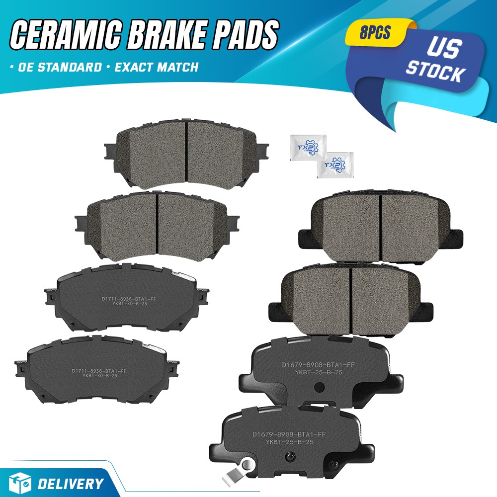 8Pcs Front and Rear Ceramic Brake Pads Set for 2014 2015 Mazda 6 8Pcs Front and Rear Ceramic Brake Pads Set for 2014 2015 Mazda 6
