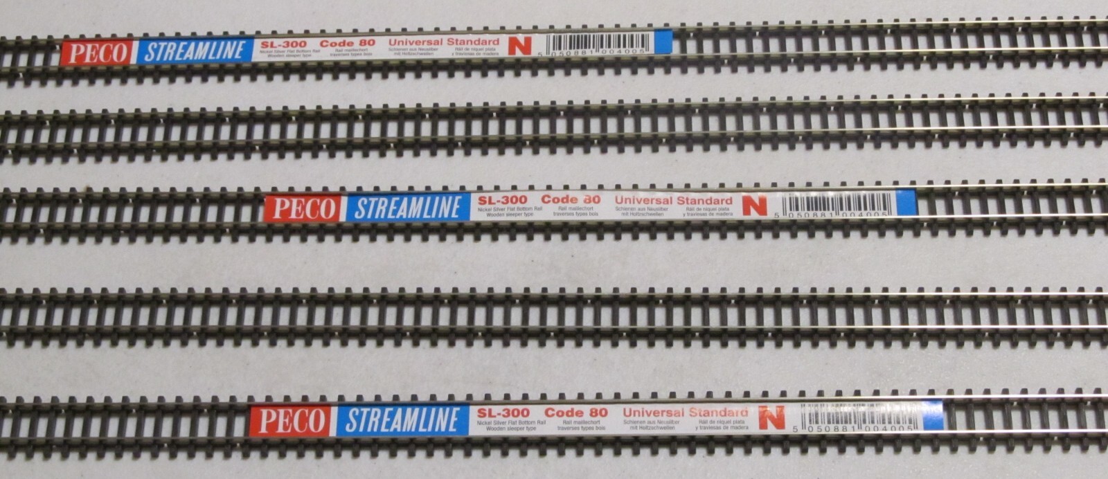 Peco N Scale SL-300 Code 80 Flex Track 36\'\' Nickel Silver Rail 5 Pack Peco N Scale SL-300 Code 80 Flex Track 36\'\' Nickel Silver Rail 5 Pack