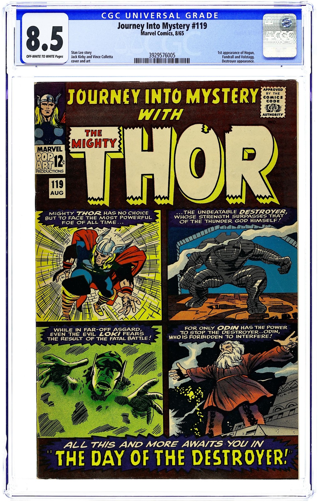 Thor Journey Into Mystery #119 CGC 8.5 1965 3929576005 1st app. Hogun